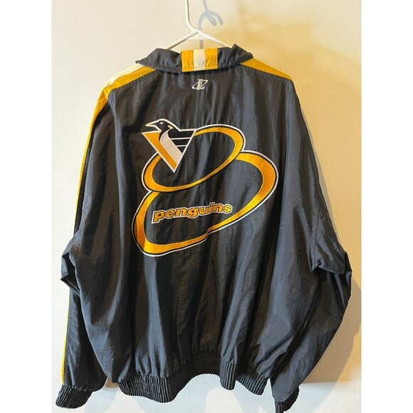 Vintage Pittsburg Penguins Windbreaker Jacket NHL Hockey Logo Athletic Size 2xl - Picture 1 of 16